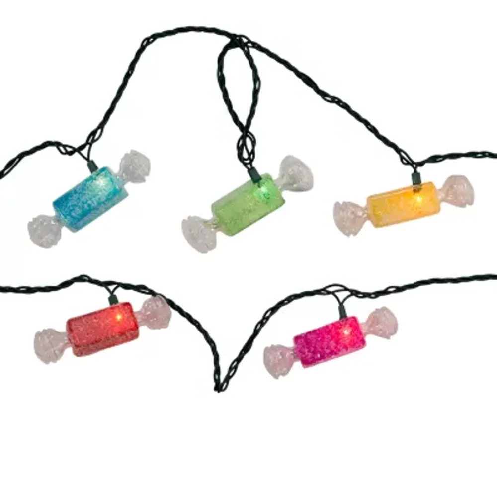 Kurt Adler 10-Light Multi Color Glitter Candies String Lights