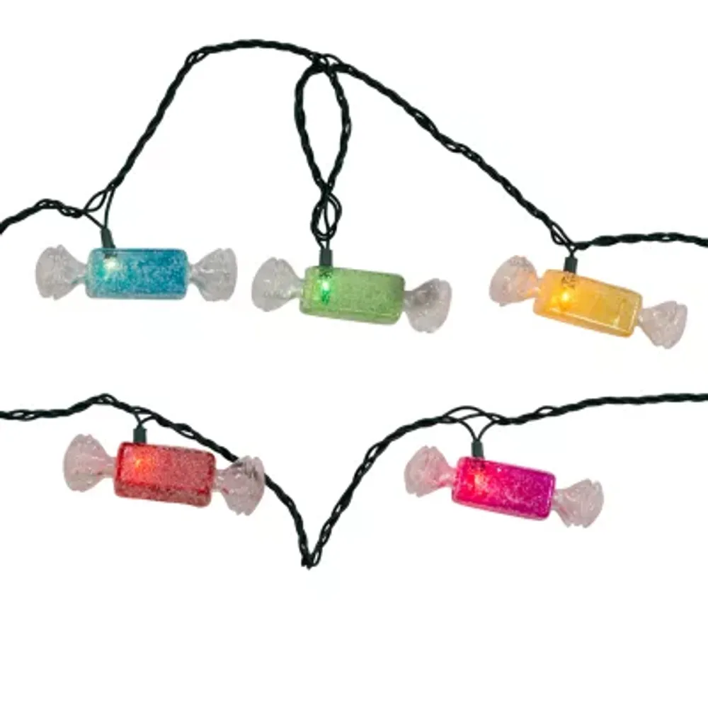 Kurt Adler 10-Light Multi Color Glitter Candies String Lights