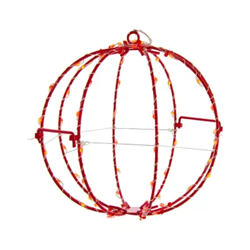 Kurt Adler 8inch Led Foldable Metal Sphere Outdoor String Lights