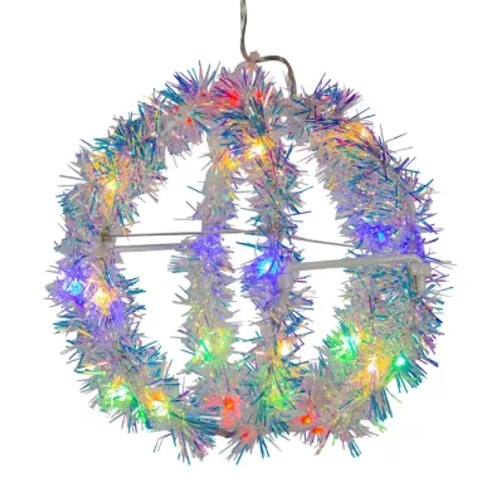 Kurt Adler Led Tinsel Foldable Sphere String Lights