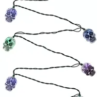 Kurt Adler Color Changing Sugar Skull String Lights