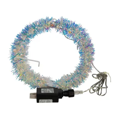 Kurt Adler Multi Color Led Tinsel Foldable Sphere Outdoor String Lights