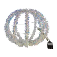 Kurt Adler 12-Inch Warm White LED Tinsel Foldable Sphere