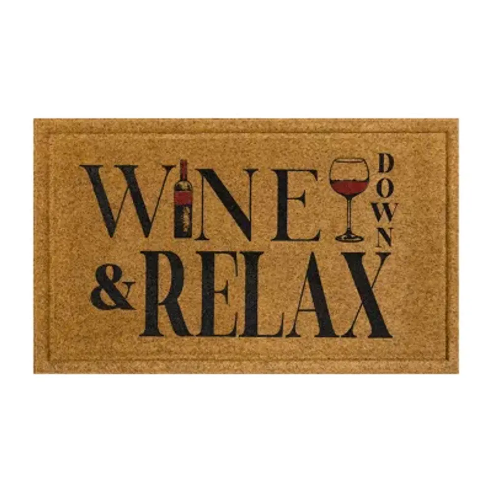 Mohawk Home Faux Coir Wine Down & Relax 18"X30" Outdoor Doormat