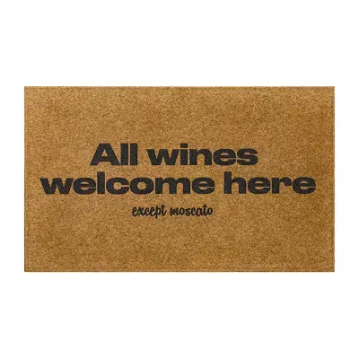 Mohawk Home Faux Coir All Wines Welcome Here 18"X30" Outdoor Doormat