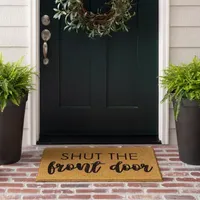 Mohawk Home Faux Coir Shut The Front Door 18"X30" Outdoor Doormat