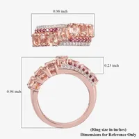 Womens Genuine Pink Morganite 14K Rose Gold Over Silver Cocktail Ring