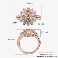 Womens Genuine Pink Morganite 14K Rose Gold Over Silver Cocktail Ring