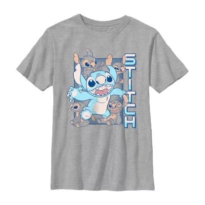 Little & Big Boys Disney Crew Neck Short Sleeve Stitch Graphic T-Shirt