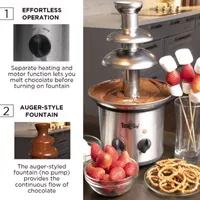 Total Chef 3 Tier Chocolate Fondue Fountain- 1.5 lbs (680 g) Capacity