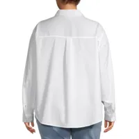 a.n.a Plus Womens Long Sleeve Regular Fit Button-Down Shirt