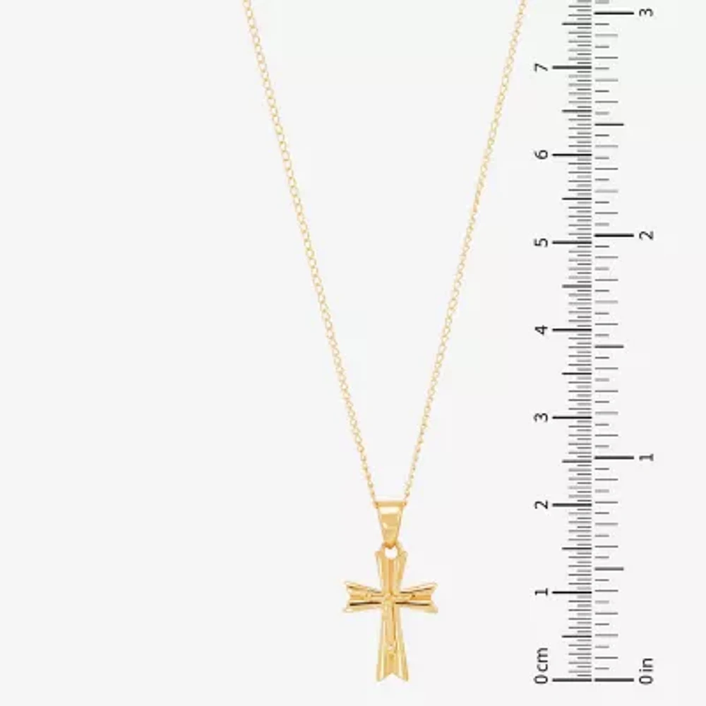 Girls 14K Gold Cross Pendant Necklace