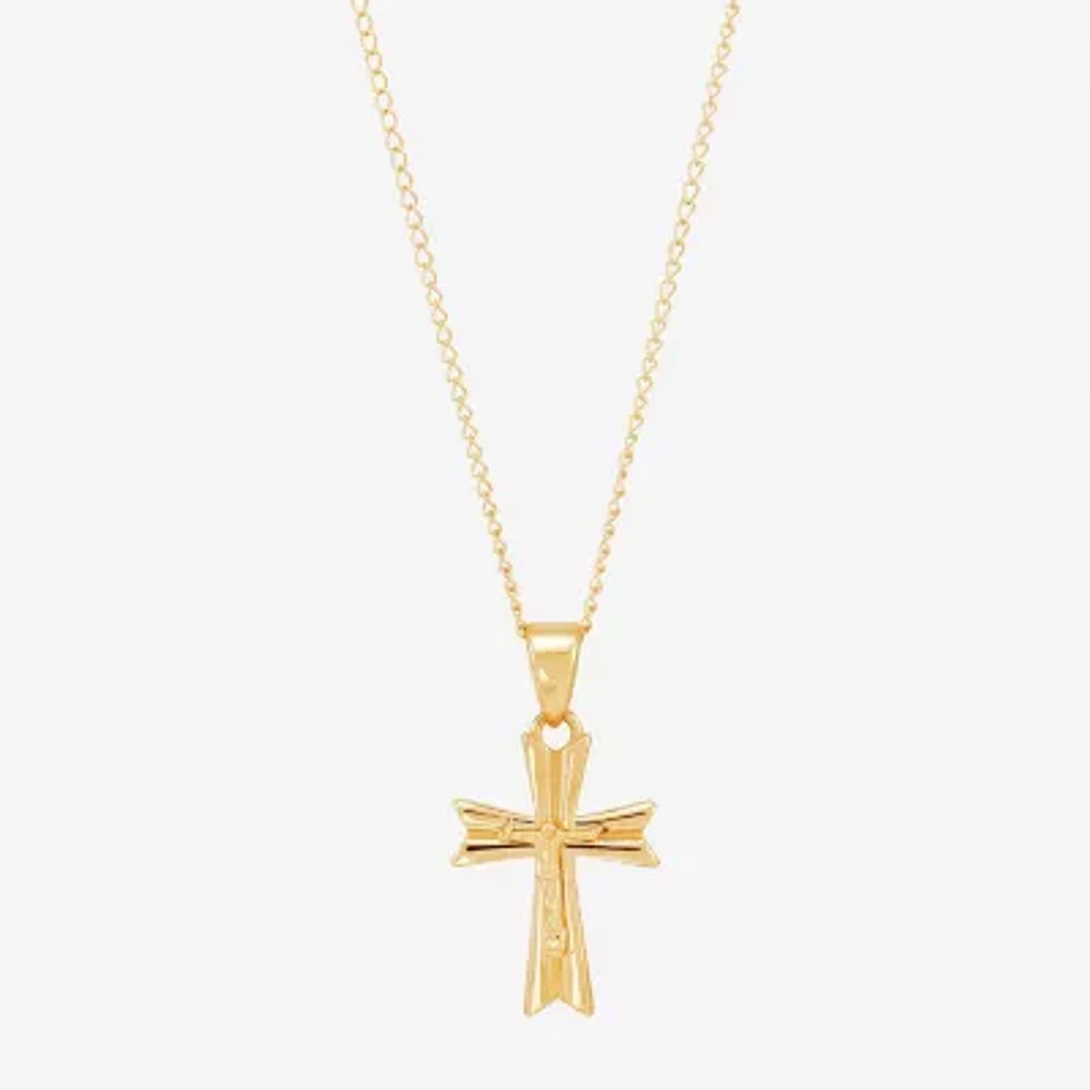 Girls 14K Gold Cross Pendant Necklaces