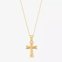 Girls 14K Gold Cross Pendant Necklace