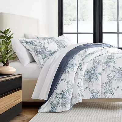 Casual Comfort Bamboo Leaves Midweight Down Alternative Comforter Set