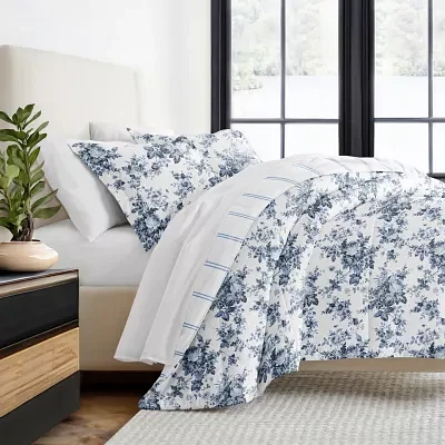 Casual Comfort Cabbage Rose Midweight Down Alternative Comforter Set