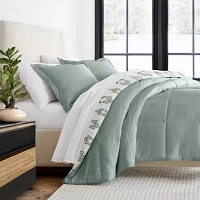 Casual Comfort Folk Leaves Midweight Down Alternative Comforter Set