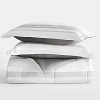 Casual Comfort Stitch Stripe Midweight Down Alternative Comforter Set