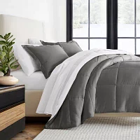 Casual Comfort Stitch Stripe Midweight Down Alternative Comforter Set