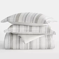 Casual Comfort Vertical Stripe Midweight Down Alternative Comforter Set