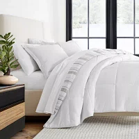 Casual Comfort Vertical Stripe Midweight Down Alternative Comforter Set