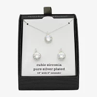 Sparkle Allure Halo 2-pc. Cubic Zirconia Pure Silver Over Brass Round Jewelry Set