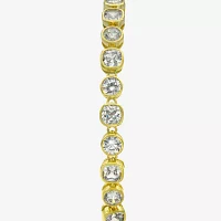 Sparkle Allure Cubic Zirconia 14K Gold Over Brass 7.5 Inch Link Tennis Bracelet