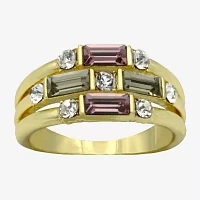 Sparkle Allure Faux Stacked Crystal 14K Gold Over Brass Band