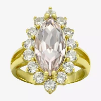 Sparkle Allure Cubic Zirconia 14K Gold Over Brass Halo Cocktail Ring