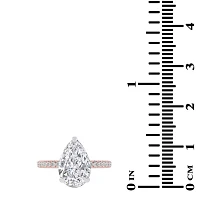 (G-H / Si1-Si2) Womens 2 1/4 CT. T.W. Lab Grown White Diamond 14K Gold Pear Side Stone Engagement Ring