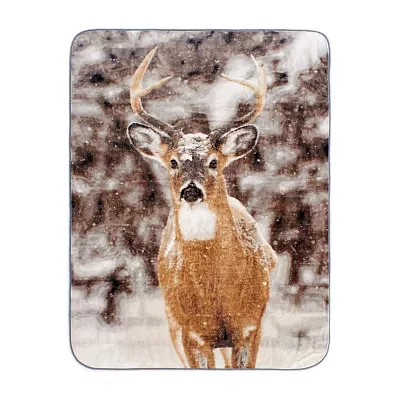 Shavel Home Products Deer Hi Pile Midweight Throw