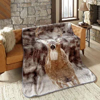 Shavel Home Products Deer Hi Pile Midweight Throw