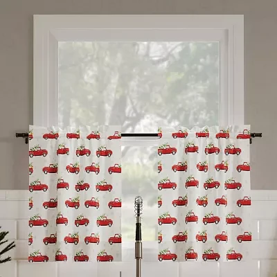 No 918 Christmas Truck Rod Pocket Tailored Valances