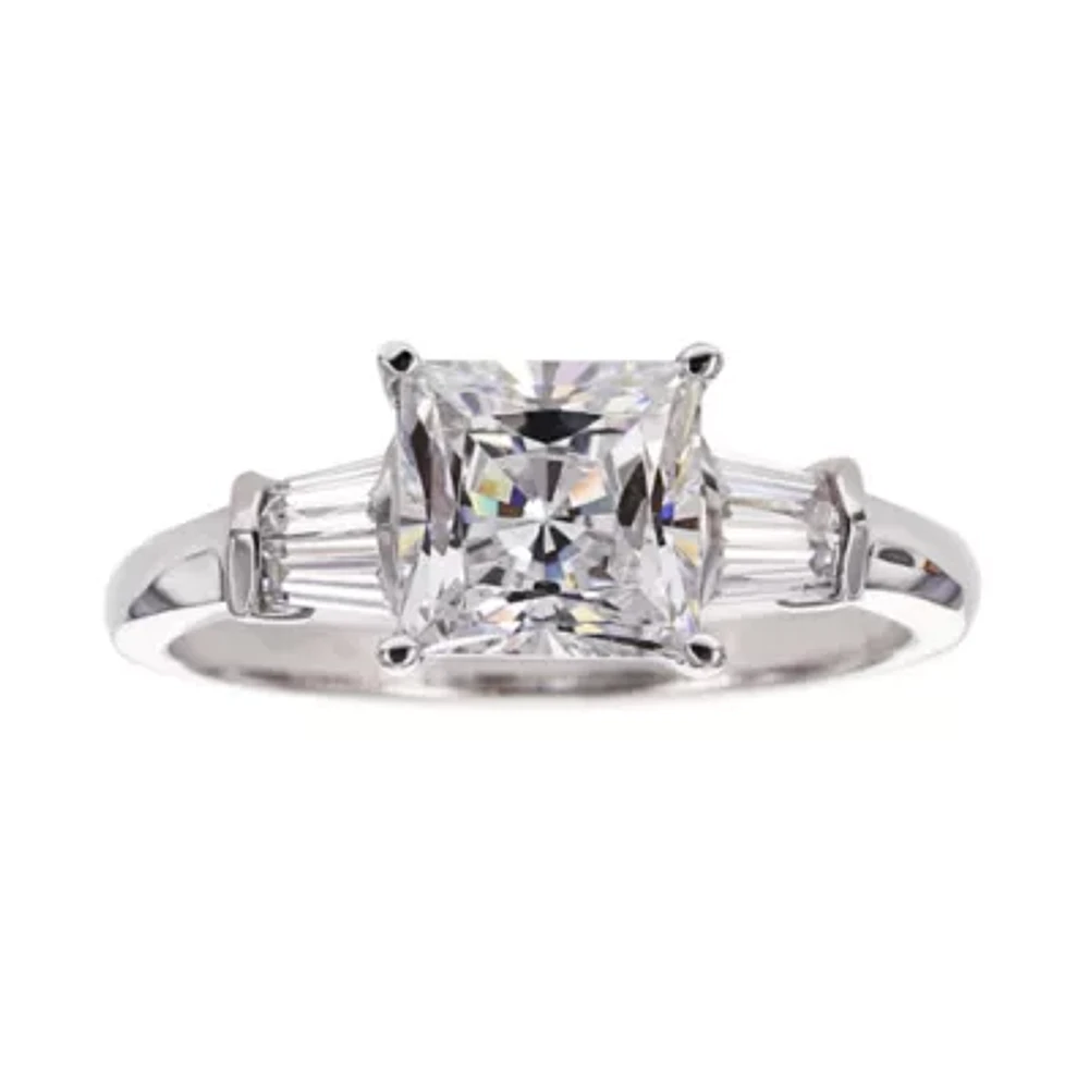 DiamonArt® Cubic Zirconia Sterling Silver 3-Stone Ring