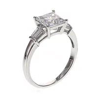 DiamonArt® Cubic Zirconia Sterling Silver 3-Stone Ring