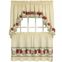 CHF Red Delicious 3-pc. Rod Pocket Kitchen Curtain Window Set