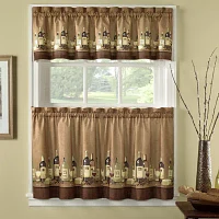 CHF Wines 3-pc. Rod Pocket Kitchen Curtain Window Set