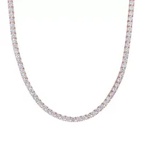 Womens White Cubic Zirconia Sterling Silver Tennis Necklaces