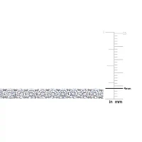 Womens White Cubic Zirconia Sterling Silver 17 Inch Tennis Necklace