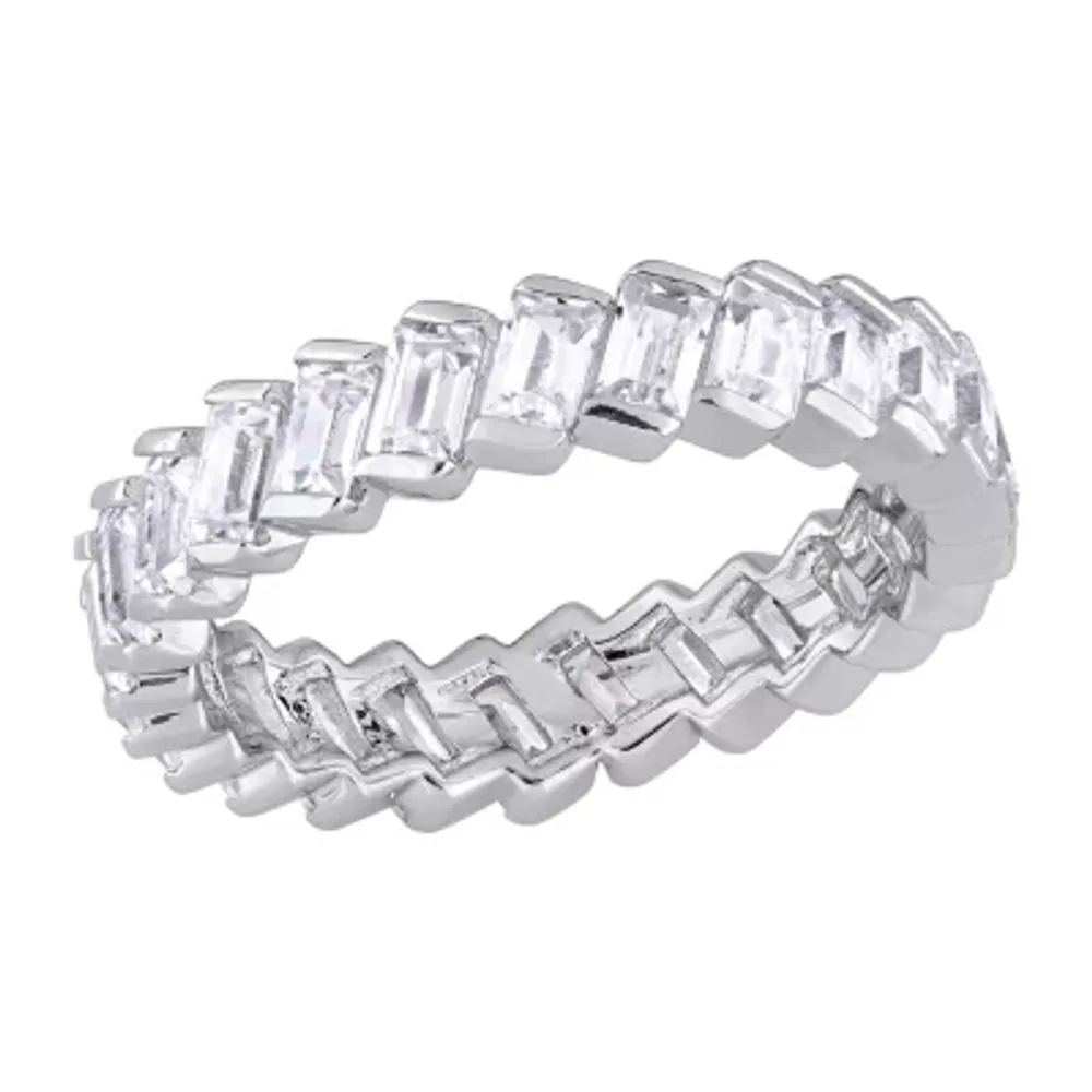 4MM 2 3/4 CT. T.W. White Cubic Zirconia Sterling Silver Eternity Band