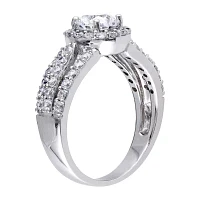 Womens 3 CT. White Cubic Zirconia Sterling Silver Engagement Ring