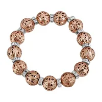 1928 Rose Gold Tone Crystal Stretch Bracelet