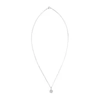 Diamond Blossom Womens 1/ CT. T.W. Natural White Diamond 10K White Gold Pendant Necklace