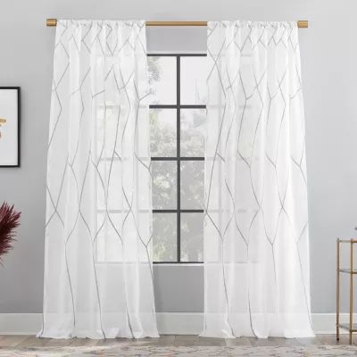 Scott Living Azlan Sheer Rod Pocket Single Curtain Panel