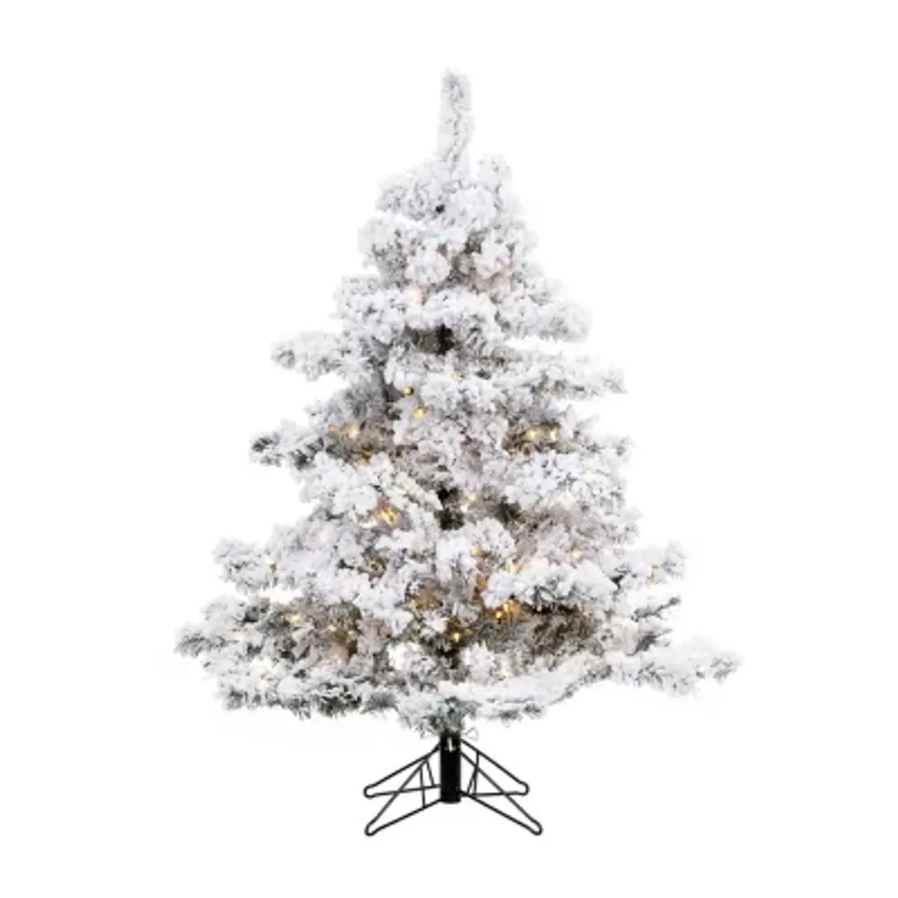 Vickerman 4 1/2 Foot Pre-Lit Flocked Christmas Tree