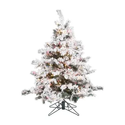 Vickerman 4 1/2 Foot Pre-Lit Flocked Christmas Tree