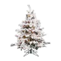 Vickerman 4 1/2 Foot Pre-Lit Flocked Christmas Tree