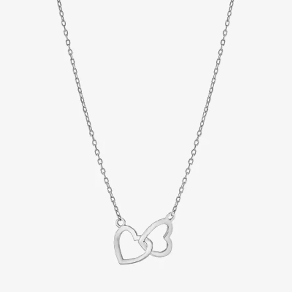 Silver Treasures Sterling Silver 16 Inch Cable Heart Pendant Necklace