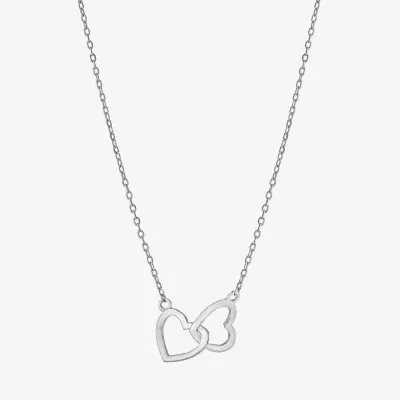 Silver Treasures Sterling Silver 16 Inch Cable Heart Pendant Necklace