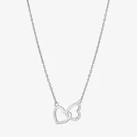 Silver Treasures Sterling Silver 16 Inch Cable Heart Pendant Necklace